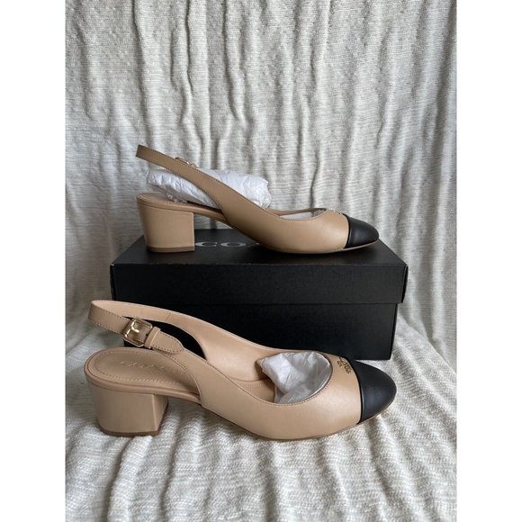 NIB Coach Erica Leather Slingbacks Beechwood & Black FG4250 - Size 11 $228 - Picture 4 of 9